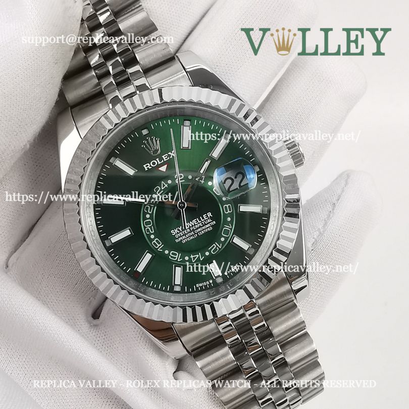 Rolex Sky Dweller 326934 Jubilee Bracelet 42MM Mint Green Dial