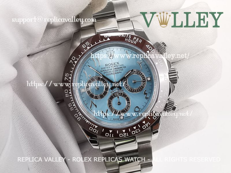 Rolex daytona ice discount blue arabic dial